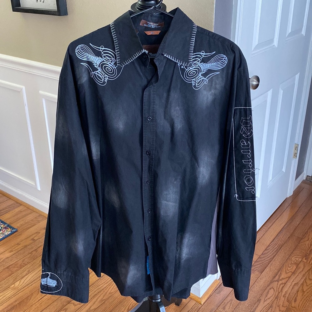 ROAR black button up shirt, 2X